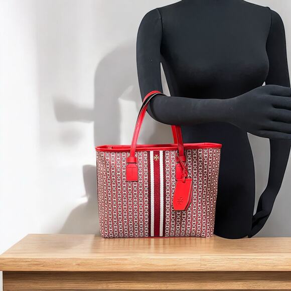 Tory Burch Gemini Link Canvas Small Tote Shoulder Bag - Picture 8 of 12